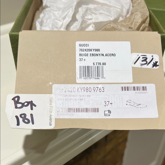 Gucci Beige and Brown Monogram Slingback Flats 37.5 - Picture 9 of 10